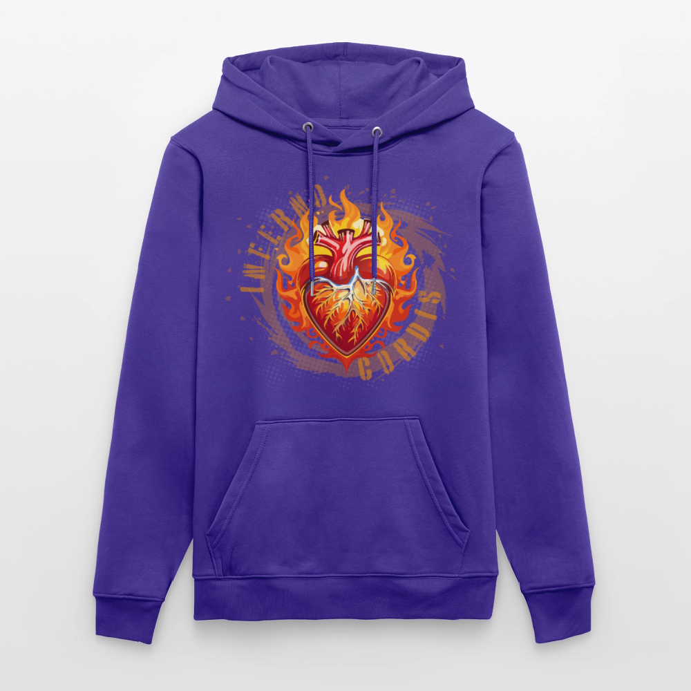 Unisex Bio-Hoodie mit FEUERHERZ PRINT - Purple Love 