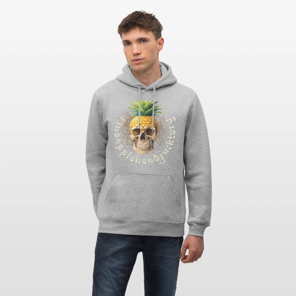 Unisex Hoodie mit PINEAPPLE SKULL PRINT - Grau meliert