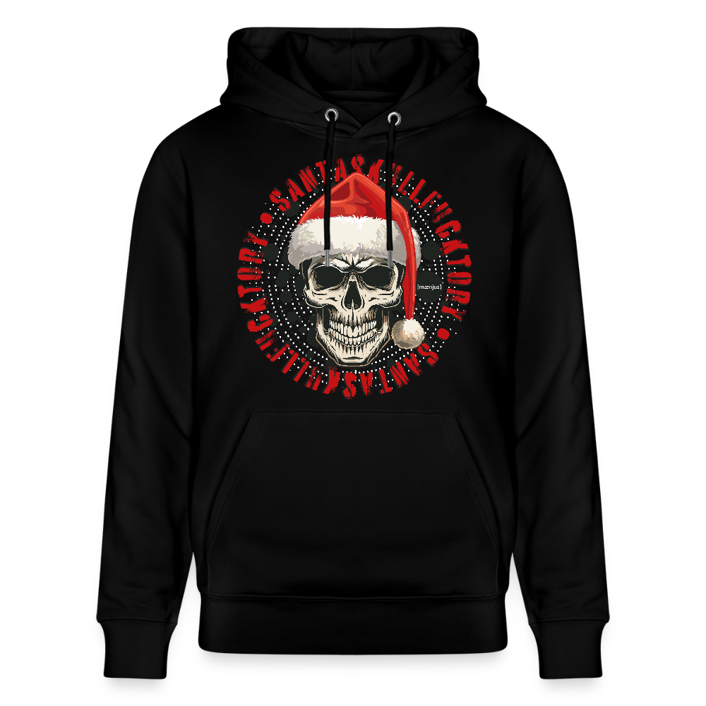 Unisex Bio-Hoodie mit SANTASKULL FUCKTORY PRINT - Schwarz