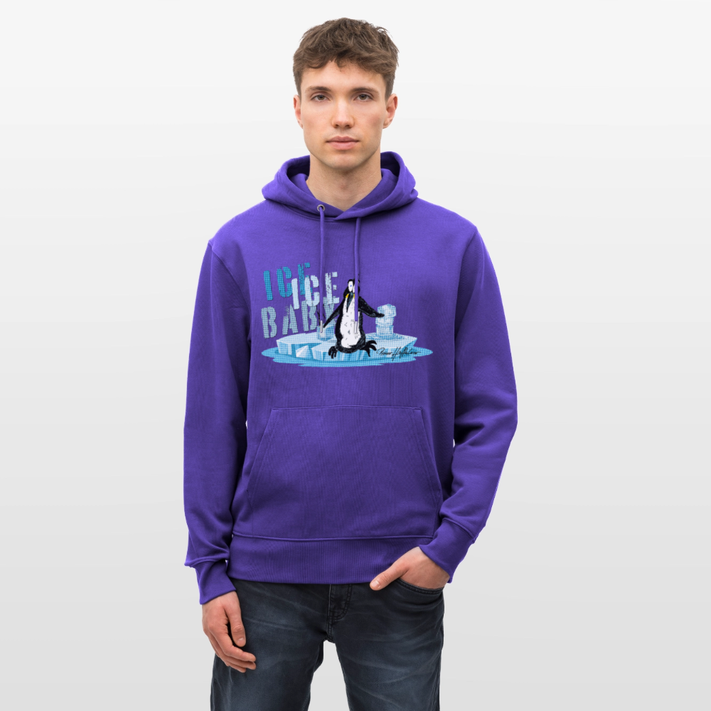 Unisex Bio-Hoodie mit ICE ICE BABY PINGUIN PRINT - Purple Love 