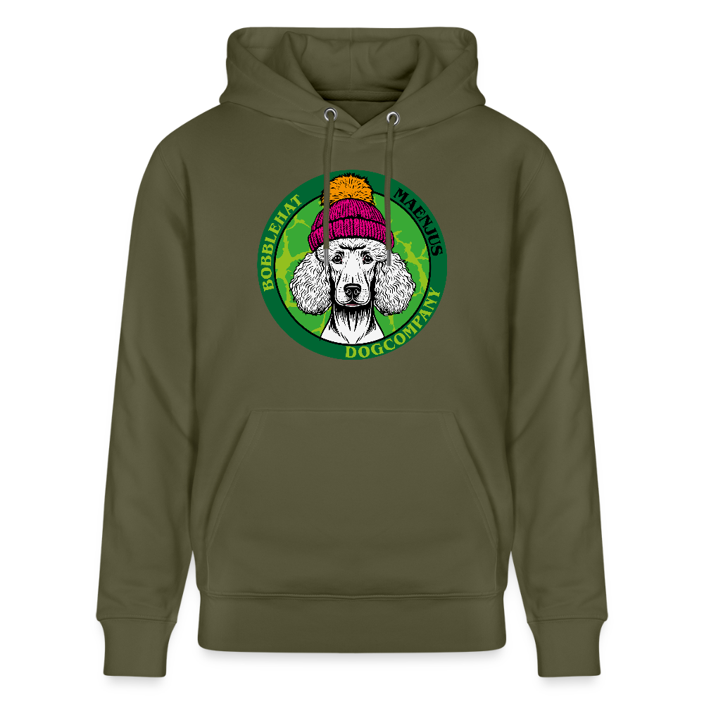 SUnisex Bio-Hoodie mit BOBBLEHAT DOGCOMPANY PRINT - Khaki Grün