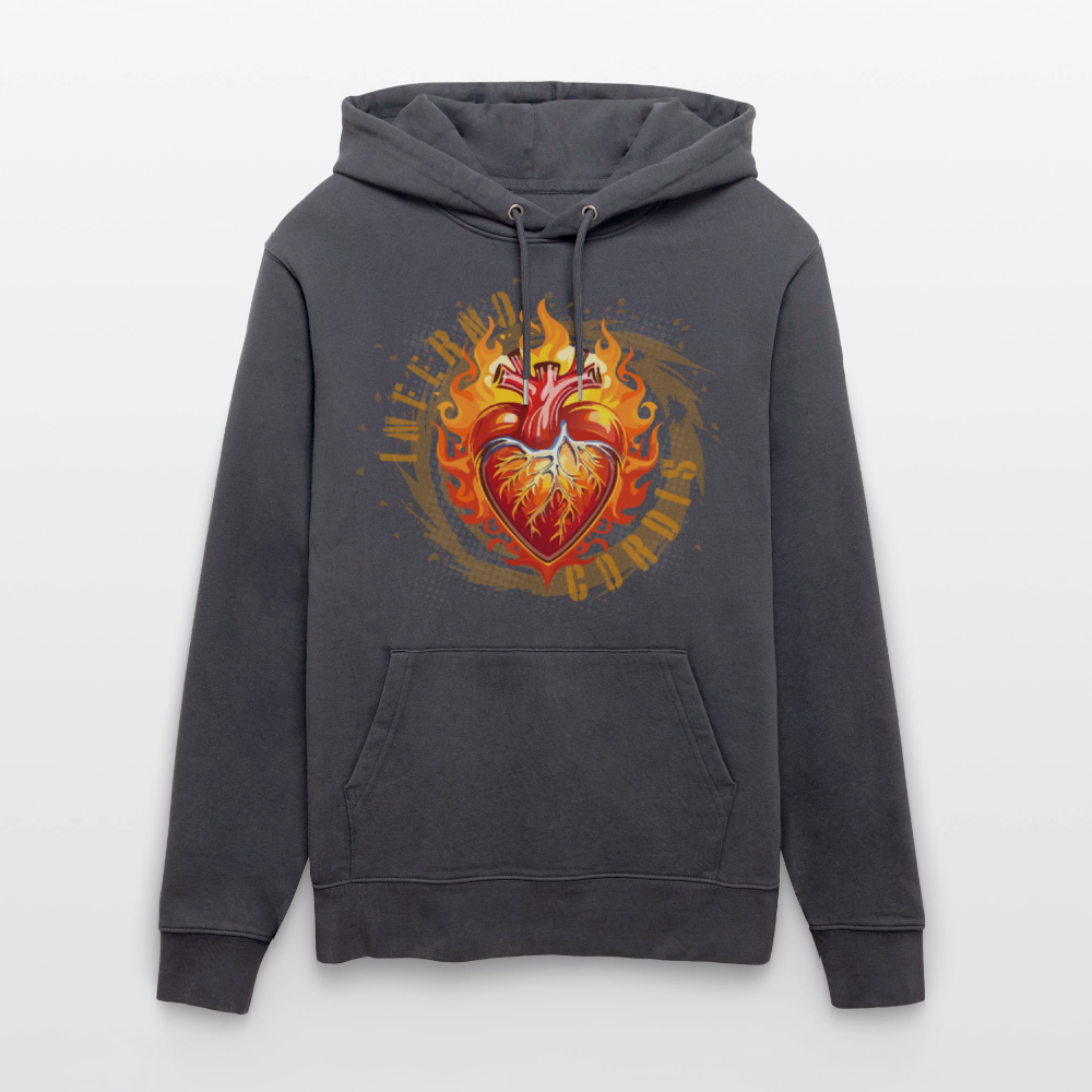 Unisex Bio-Hoodie mit FEUERHERZ PRINT - Indigoblau